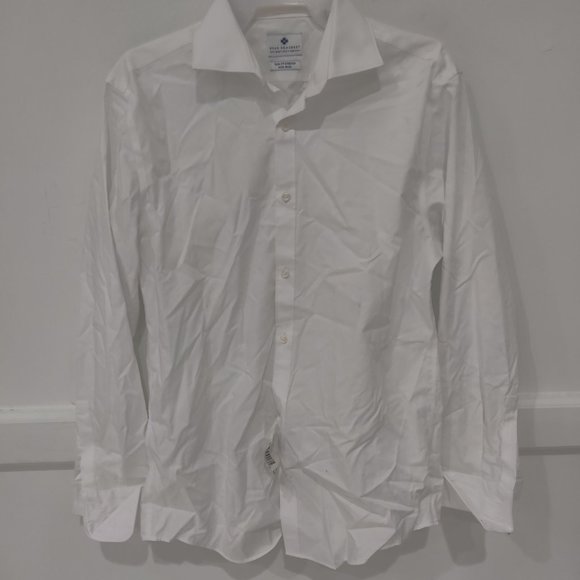 NWT Ryan Seacrest Men Slim Fit Stretch Dress Shirt White Size 15 32/33 $70 2A159 - Picture 1 of 2